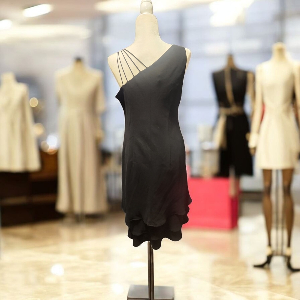Jones Wear Elegant Black One-Shoulder Dress - Picture 5 of 6